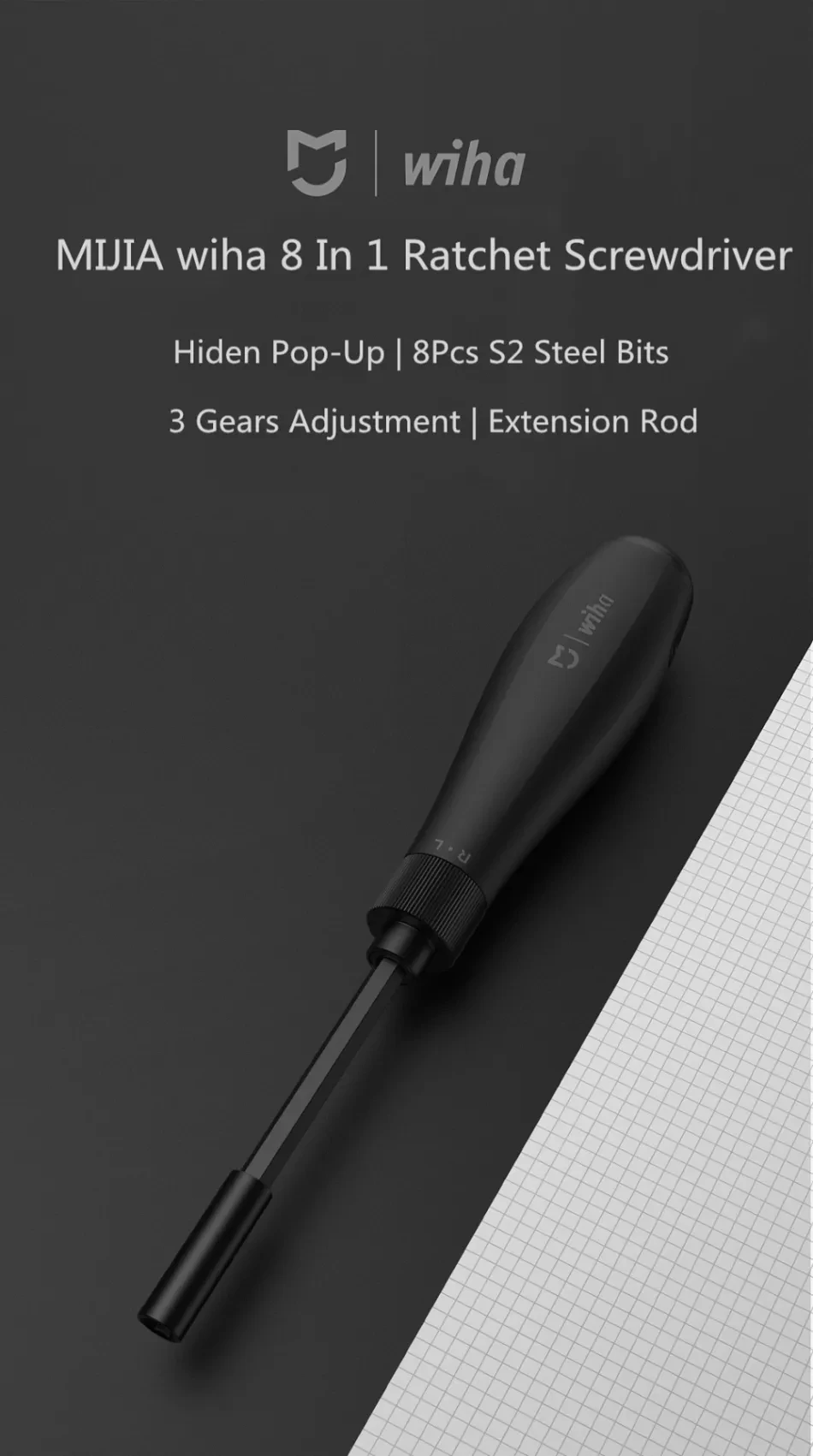 Набор отверток Xiaomi Mijia Wiha, прецизионные магнитные биты 8 в 1, для ежедневного использования, Набор отверток DIY для домашнего офиса