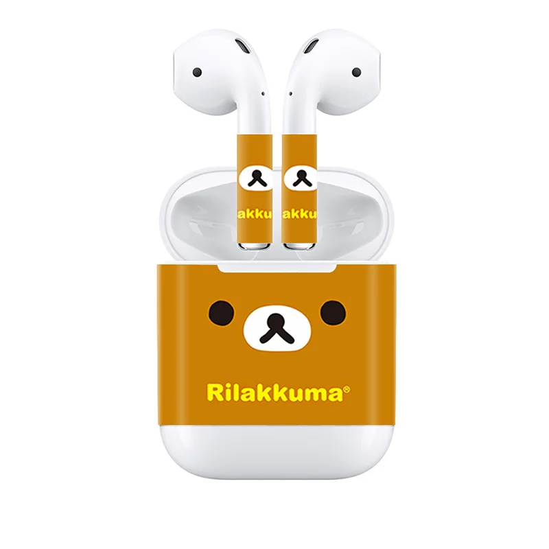 Высокий дизайн Обложка для AirPods кожи стикер с миньонами Пикачу Тоторо узоры наклейки - Цвет: 0737