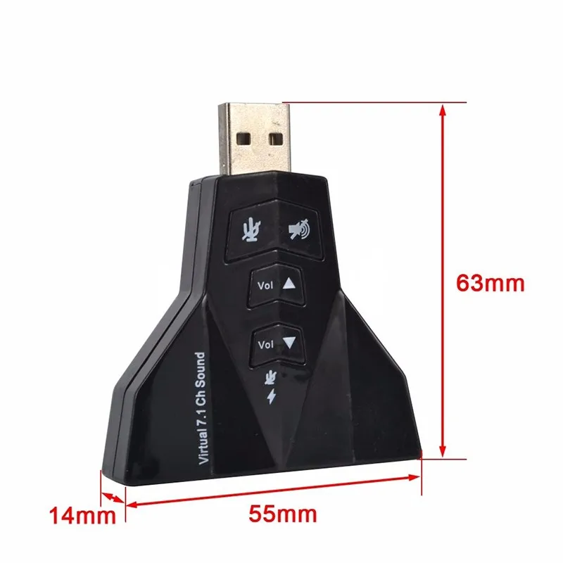 2019 горячая Распродажа внешняя 7 1 канальный USB 3D Звуковая карта аудио для ноутбука