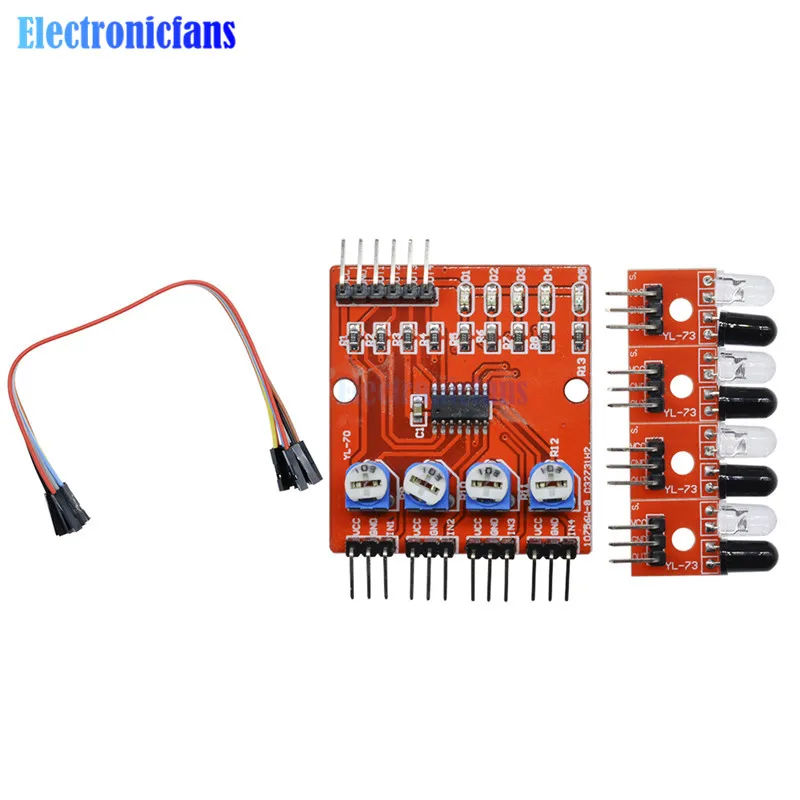 4 канальный инфракрасный детектор четырёхканальный модуль датчика обхода