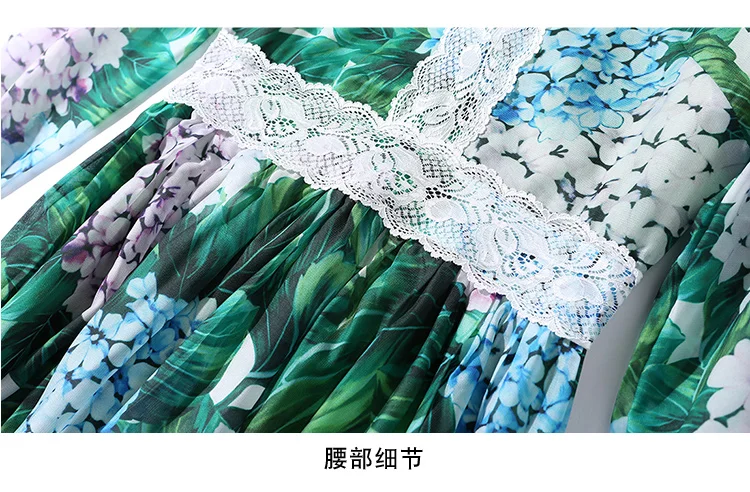 Платье с принтом YiLin Kay длинное кружевное платье в стиле пэтчворк отворотом