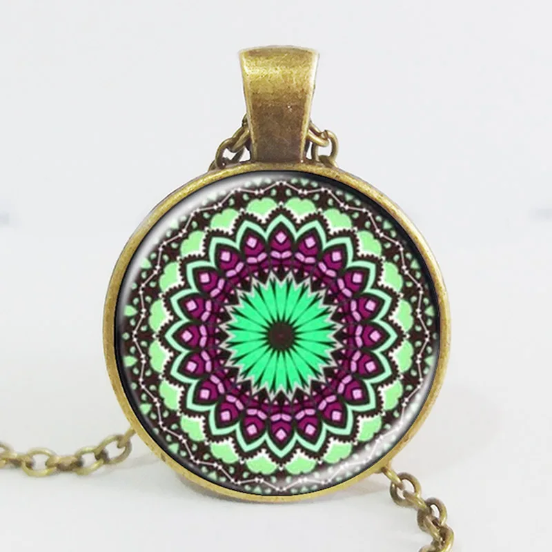 Модные амулеты ожерелье в виде цветка мандалы для мужчин и женщин Йога винтажное