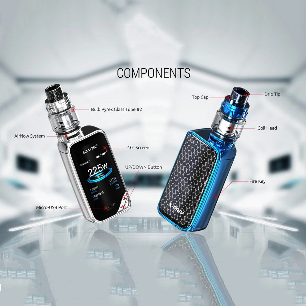 Оригинальный SMOK X priv комплект VAPE с 8 мл TFV12 Prince Tank испаритель 225 Вт Mod электронная