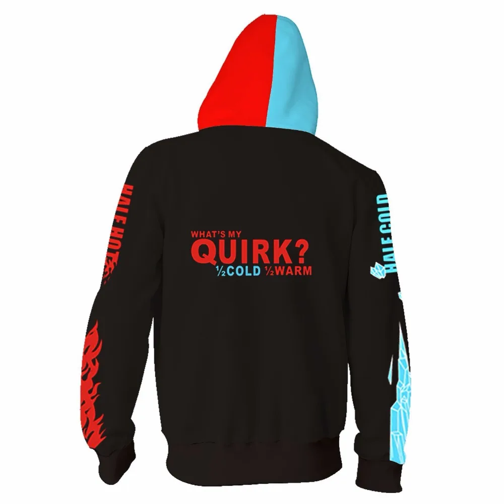 

Anime My Hero Academia Boku no hero Academia Todoroki Shoto 3D Print Hoodies Sweatshirts Cosplay Hooded Casual Coat Jacket