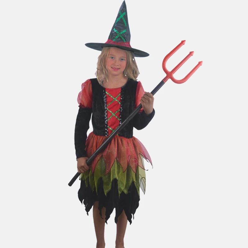 Free shipping Halloween costume witch clothes Children's Day cosplay | Тематическая одежда и униформа