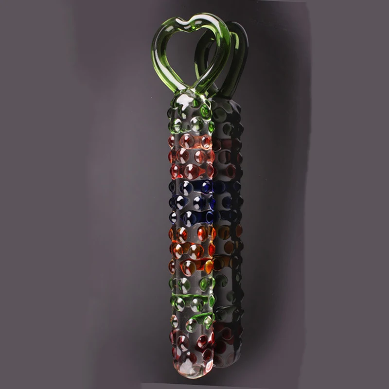 Стеклянный фаллоимитатор искусственный пенис вибратор со стразами Анальная