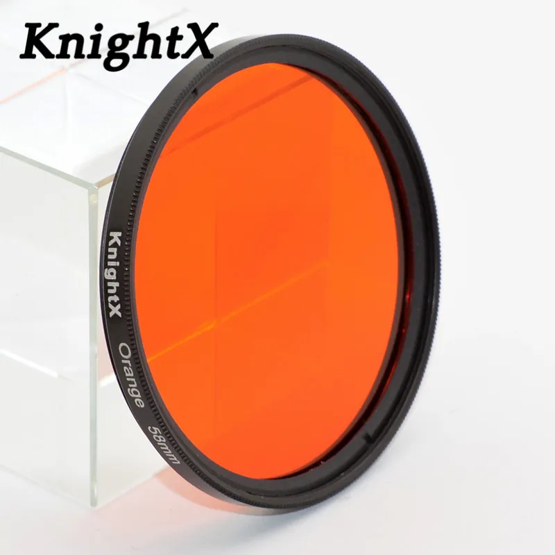 KnightX с ультратонкой оправой 37 мм 52 мм 58 мм 37 GoPro аксессуары ND FLD Красный Цветной фильтр объектива для sony цифровой зеркальной камеры Canon Nikon для экшн-камеры GoPro Hero 4/3+/3 52 58 мм - Цвет: Full Orange