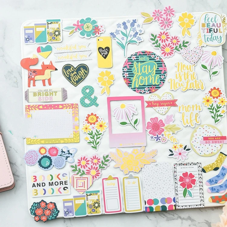 53 шт./компл. Forest Cardstock фольгированные золотые высекальные наклейки для сделай сам