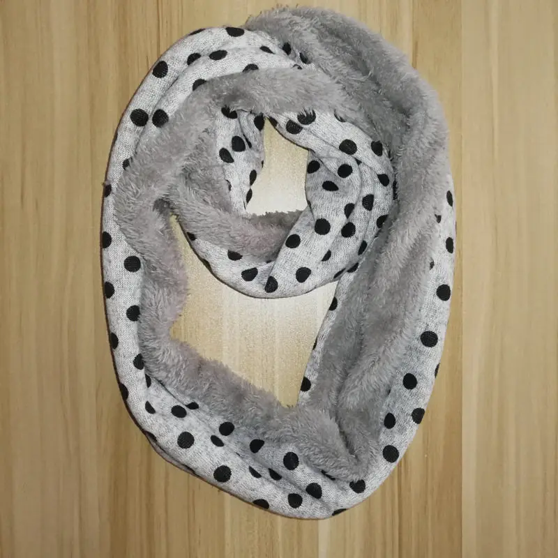 Grey Black dots Детский шарф унисекс для мальчиков и девочек; осенне-зимний теплый кашемировый шарф; детский хлопковый шарф с буквенным принтом и пятью звездами - Цвет: Grey Black dots