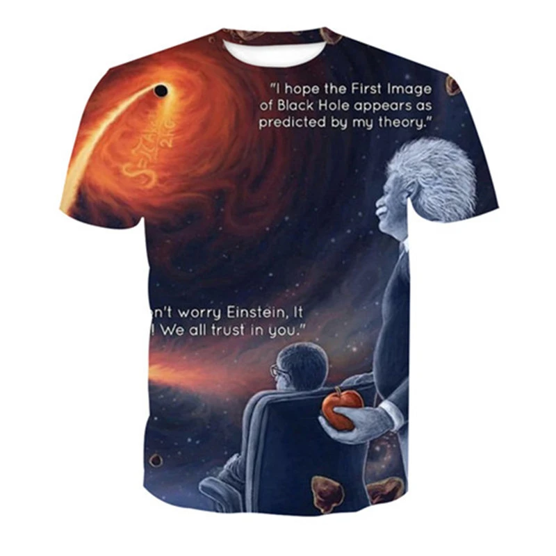 Дропшиппинг летние шорты с круглым вырезом и длинными рукавами черная дыра 3D