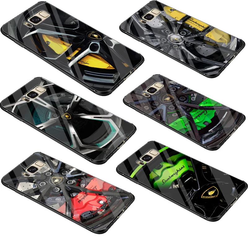 Desxz Lamborghini Glass Case For Samsung Galaxy S7 Edge S8 S9 Plus Note 8 9 S10 Cover DIY Mirror |