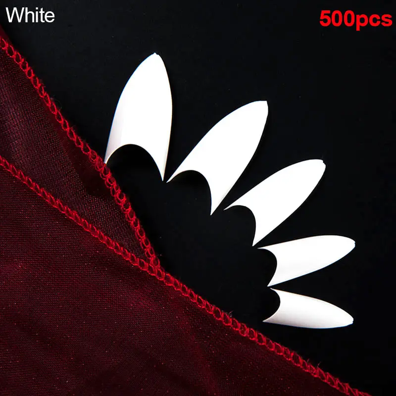 Лучшие 500 шт./упак. шпильки точечной формы натуральные акриловые французские