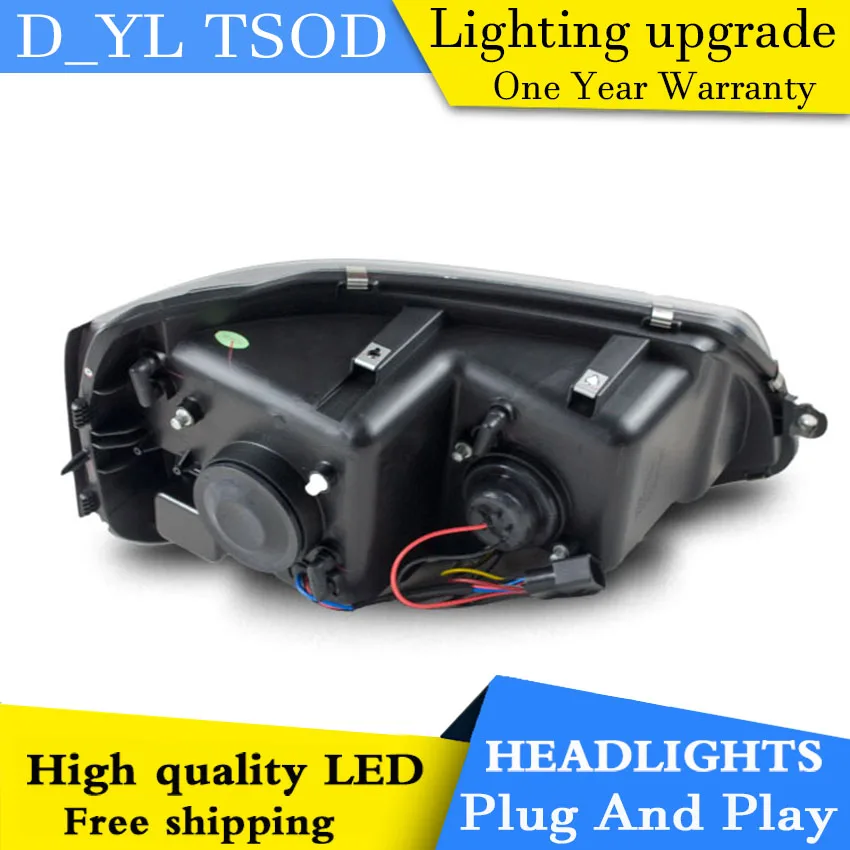 D_YL Стайлинг автомобиля фары 2010 2014 VW T5 светодиодный ные DRL линзы двойной луч H7 HID