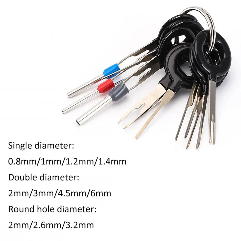

11 Pcs Auto Car Plug Circuit Board Wire Harness Terminal Extraction Pick Connector Crimp Pin Back Needle Remove Tool
