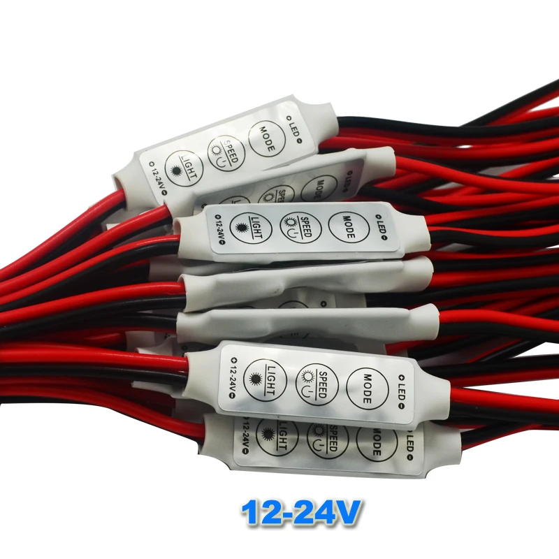 20pcs/lot Mini 3 Keys Led Controller DC12V/24V 6A to Control 3528 5050 5630 Single Color led Strip Lights | Лампы и освещение