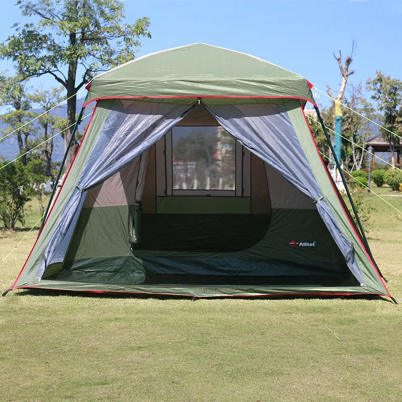 Online Senden 1 Paar Front Pole! Ultra Hohe Qualität Einer Halle Eine Schlafzimmer 5-8 Person Doppel Schicht 200cm Höhe Wasserdichte Camping Zelt