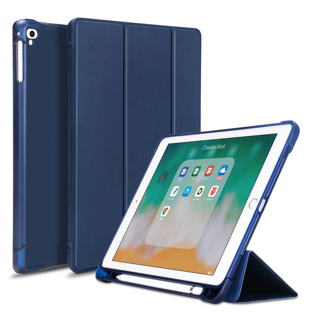 Умный чехол для iPad 9,7 дюйма с держателем карандаша силиконовый мягкий чехол для iPad Air 2/Air 1 чехол Funda 9,7