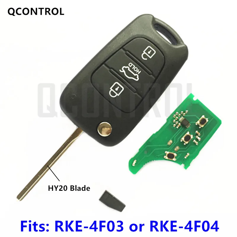 QCONTROL 3 кнопки дистанционного ключа автомобиля для HYUNDAI Solaris Номер модели RKE-4F03 или RKE-4F04 приемопередатчик в сборе
