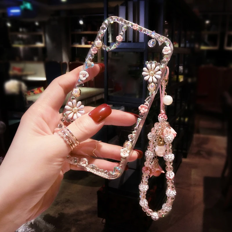 Glitter Flowers Diamond Frame Phone Cover Soft Clear Case For Samsung Galaxy J8 J6 J4 Plus J5 J7 J3 J2 J1 2016 2017 2018 Cases |