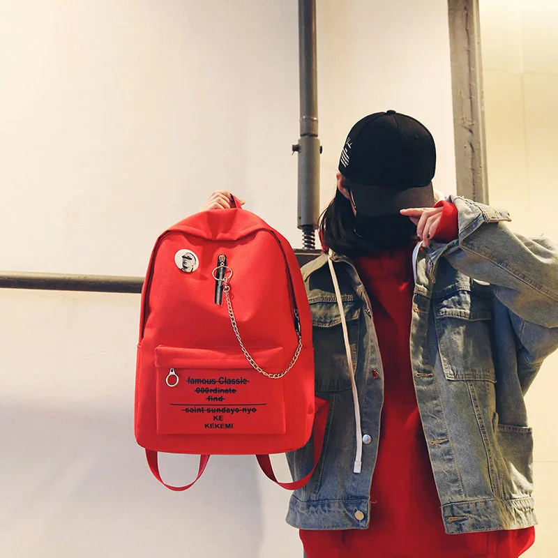 Mochilas Mujer новая цепочка для девочек подростков сумка на спине модная женская