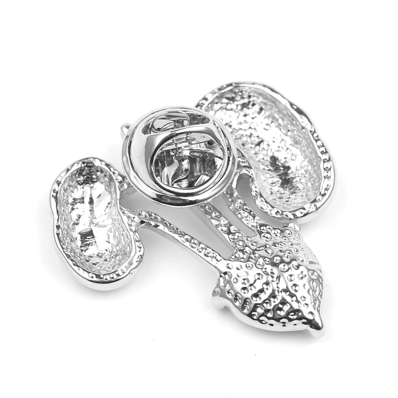 Уникальный медицинский орган в форме почек Брошь Серебряный цвет эмаль отворот