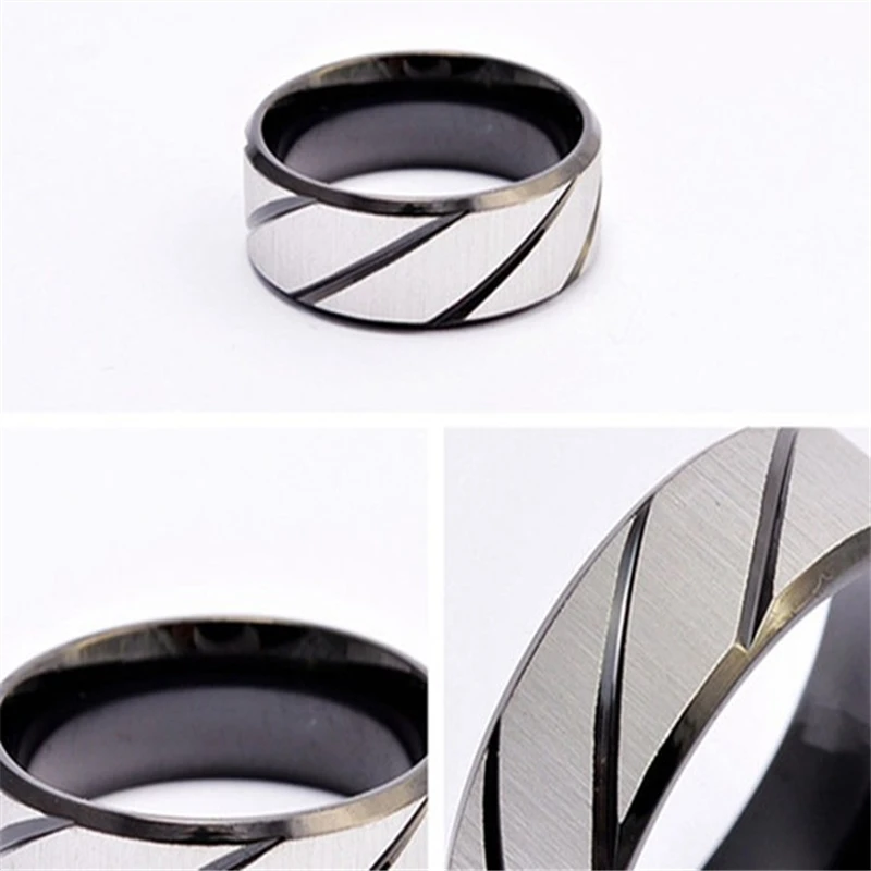 Трендовое черное синее золотое цветное саржевое кольцо титановый ремешок