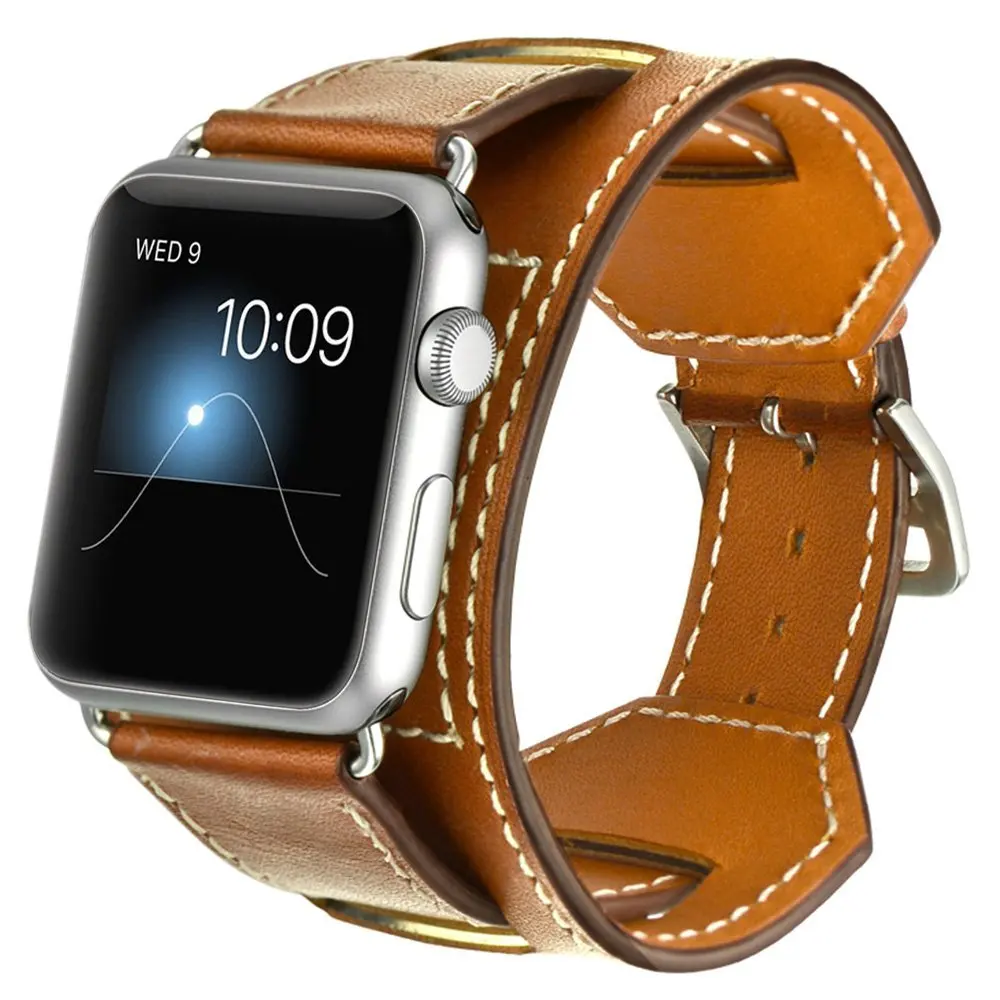 Ремешок для часов из натуральной кожи для Apple Watch серии 1 2 3 iwatch 38 42 мм Ремешки для наручных часов для Apple Smart Watch браслет на запястье Starp - Цвет ремешка: Brown