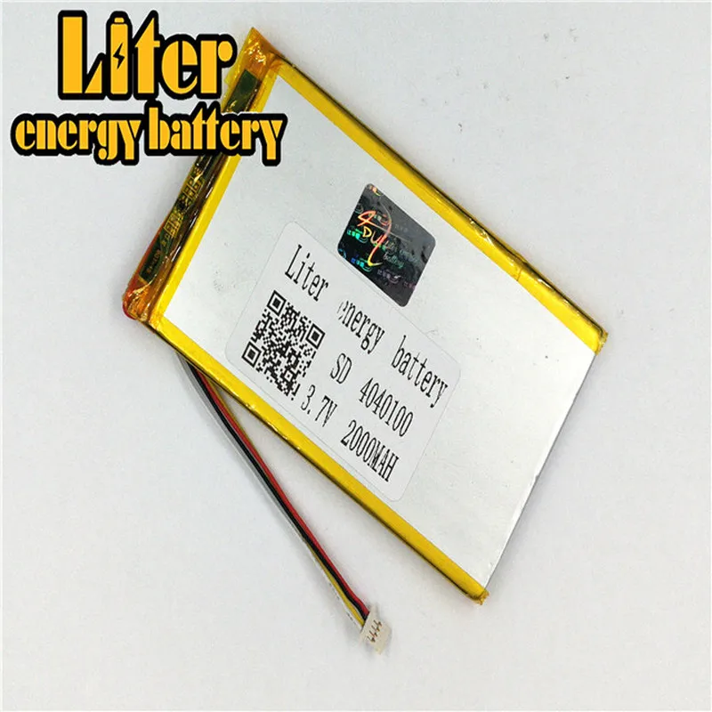 

1.0MM 4pin connector 4040100 3.7V 2000mah Lithium Polymer Battery for Medical equipment, beauty equipment Tablet PC Battery