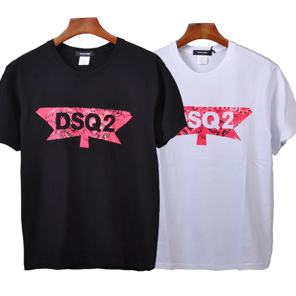 Брендовые повседневные футболки DSQICOND2 DSQ 2019 топы с принтом мужские и женские