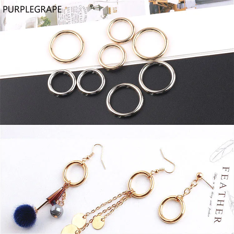

DIY Jewelry Accessories Ear clip ear stud earrings jewelry pendant material pendant accessories Round alloy minimalist 10 pieces