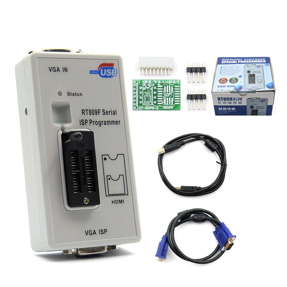 RT809F ISP программатор/RT809 lcd usb программатор ремонтные инструменты 24-25-93 serise IC с 11