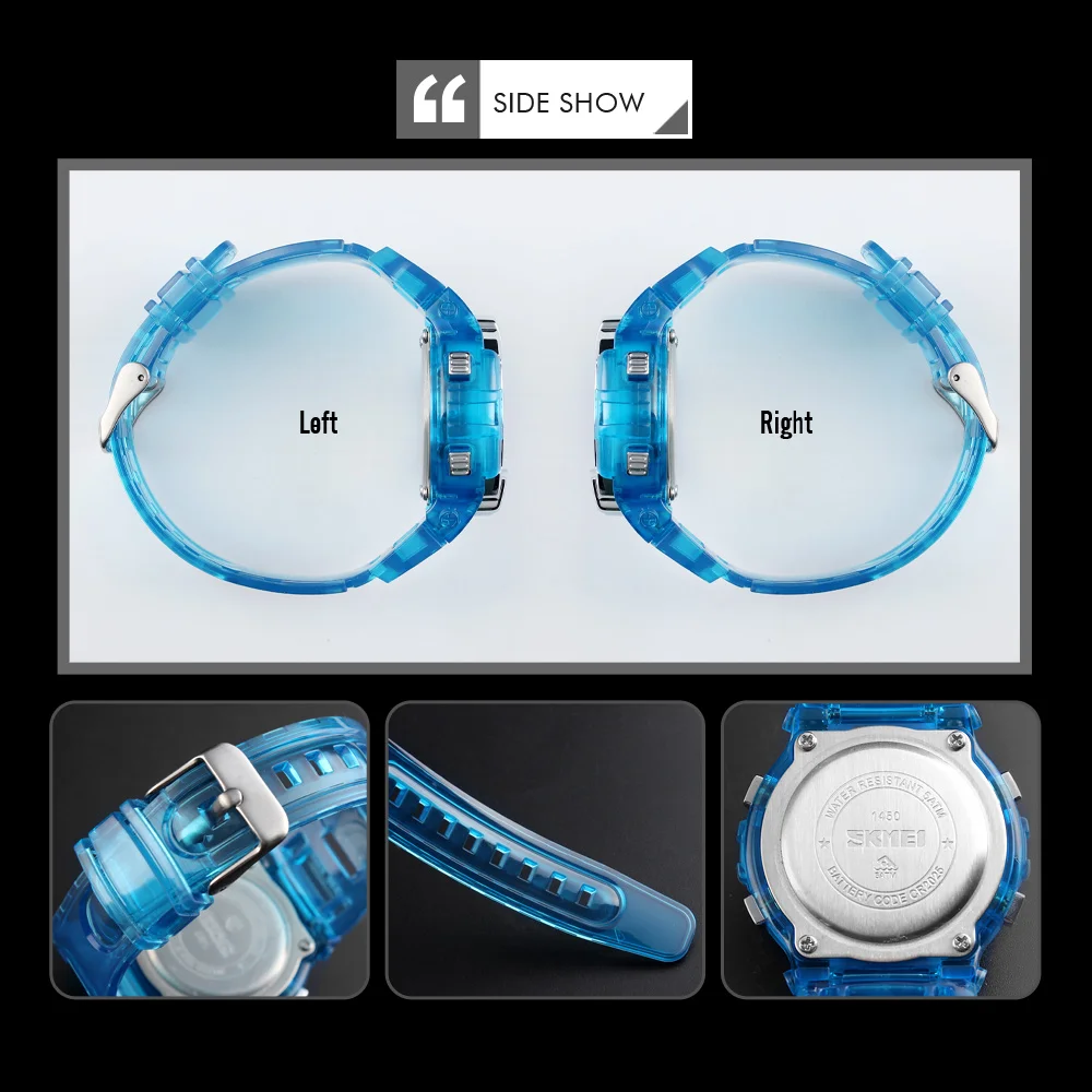 SKMEI Jelly браслет 1450 женские часы цифровые спортивные со светодиодной подсветкой