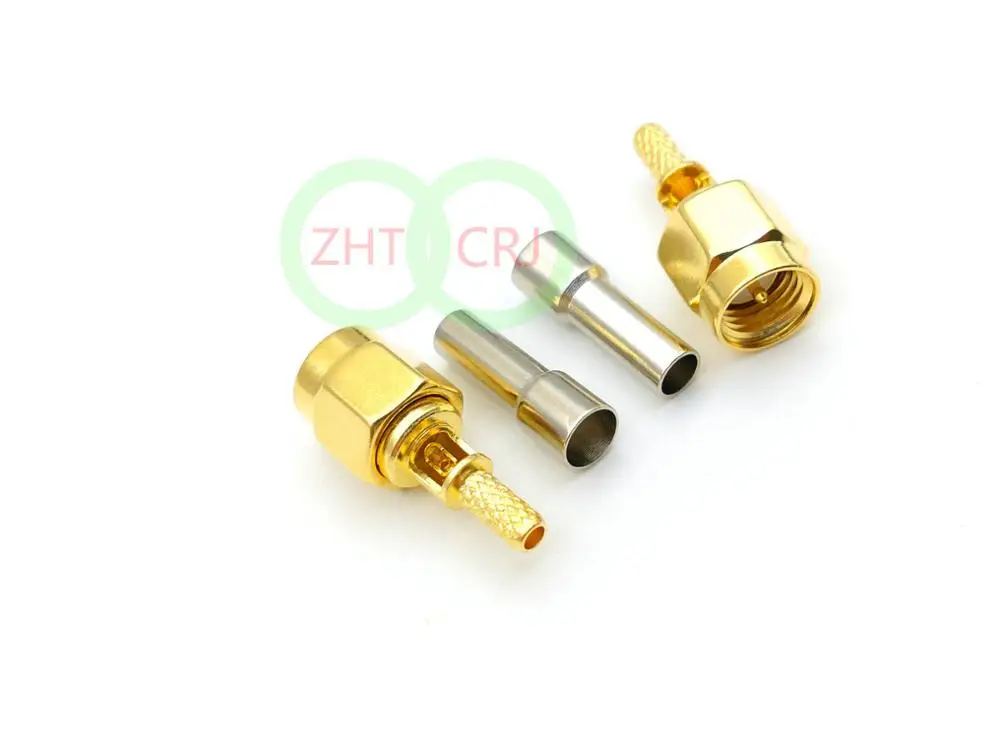 100 шт. Позолоченные разъемы SMA RG174 RG316 LMR100 кабель RF|connector crimp|connectors goldconnector 10 |