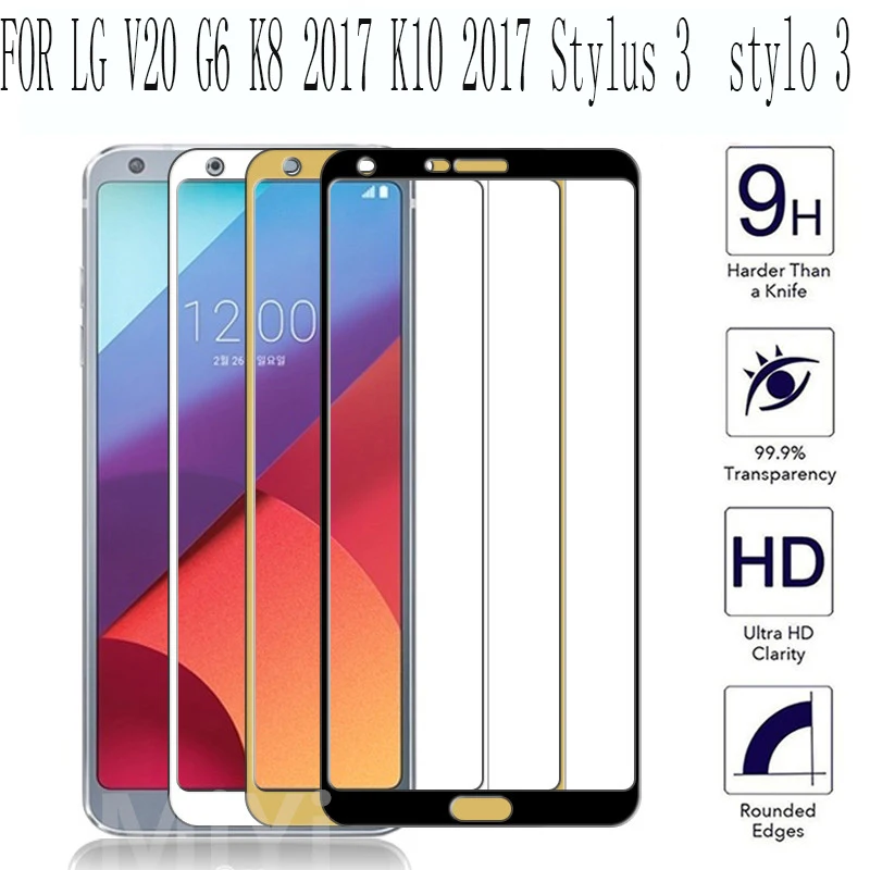 9H 2.5D полноэкранное закаленное стекло Защитная пленка для LG G6 K8 K10 2017 V20 stylo 3 защита
