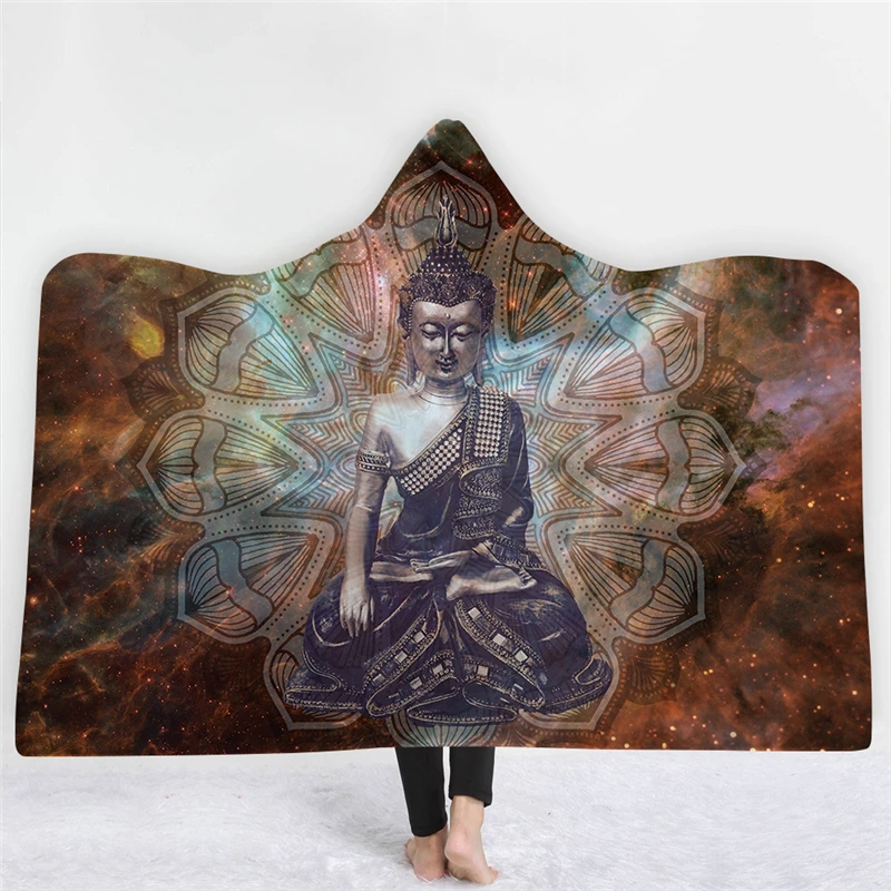 Одеяло с капюшоном и 3D-принтом для взрослых детей | Дом сад