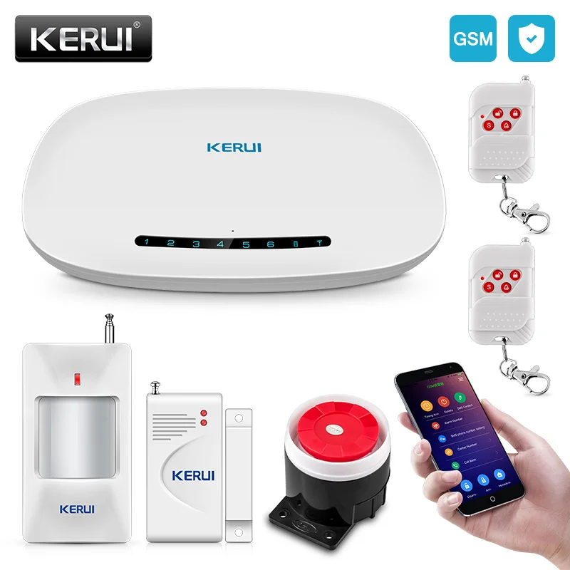 Standard Alarm KERUI GSM сигнализация Система безопасности автоматический набор приложение беспроводная домашняя охранная сигнализация пожарная защита датчик движения Охранная сигнализация DIY комплект - Цвет: Standard Alarm