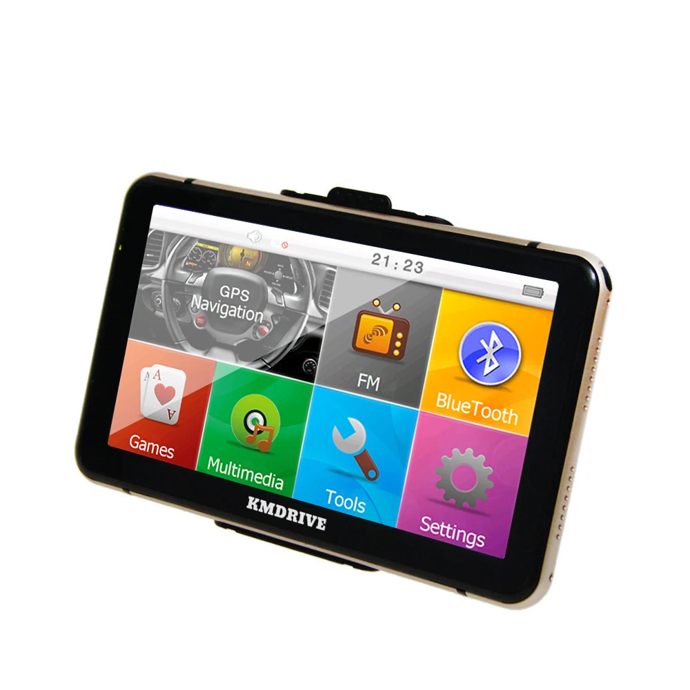 KMDRIVE 7 дюймовый сенсорный экран Автомобильная GPS навигация Bluetooth телефон