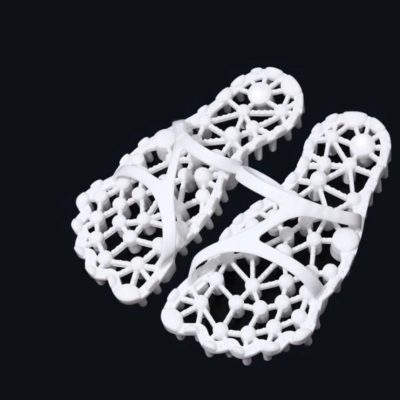 White Нескользящие Тапочки для ванной; мягкая Массажная обувь для рефлексотерапии; модные пляжные домашние тапочки для расслабления ног; летние антицеллюлитные массажеры - Цвет: White