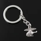 Брелок сделай сам для мужчин 30 мм, металлический держатель с цепочкой, винтажный вертолет, самолет, 15x19 мм, серебристый цвет, подвеска в подарок