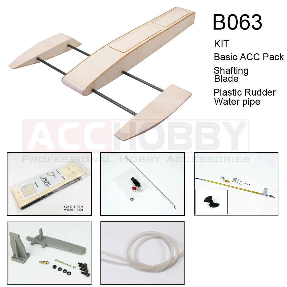 B063 DIY Outrigger лодка деревянная креветка губка гоночная лодка строительный комплект(495 мм) в разобранном виде - Цвет: B063