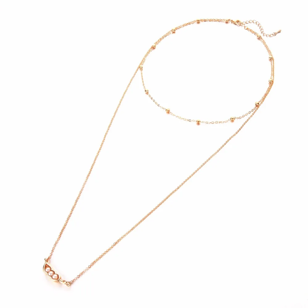 Ожерелье QIMING с арахисовым жемчугом элегантные ювелирные изделия длинная цепочка