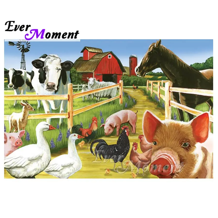 Алмазная живопись Стразы с животными из фермы 5D мозаика для вышивки крестиком