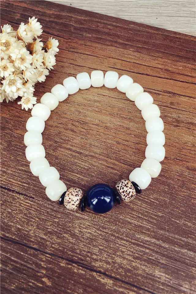 Буддийские бусины браслеты из натурального камня с семенами Bodhi подвесками