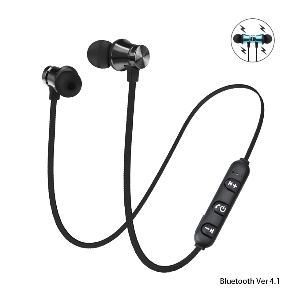 Магнитные музыкальные беспроводные bluetooth-наушники стерео наушники спортивные с