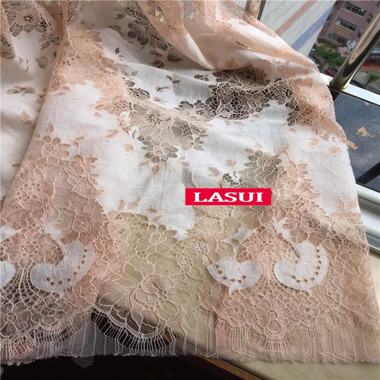 LASUI 1,5 м = 1 шт Высокое качество 23 Цвета двухцветная красивая кружевная ткань с ресницами DIY платье рубашка ткань мягкая приятная для кожи C0157