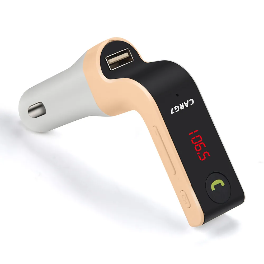 USB TF карта Поддержка зарядного устройства комплект беспроводной связи bluetooth для автомобиля ЖК-дисплей Hands-Free fm-передатчик MP3 музыкальный плеер Мобильные Телефоны Планшеты Dsp - Название цвета: Золотой