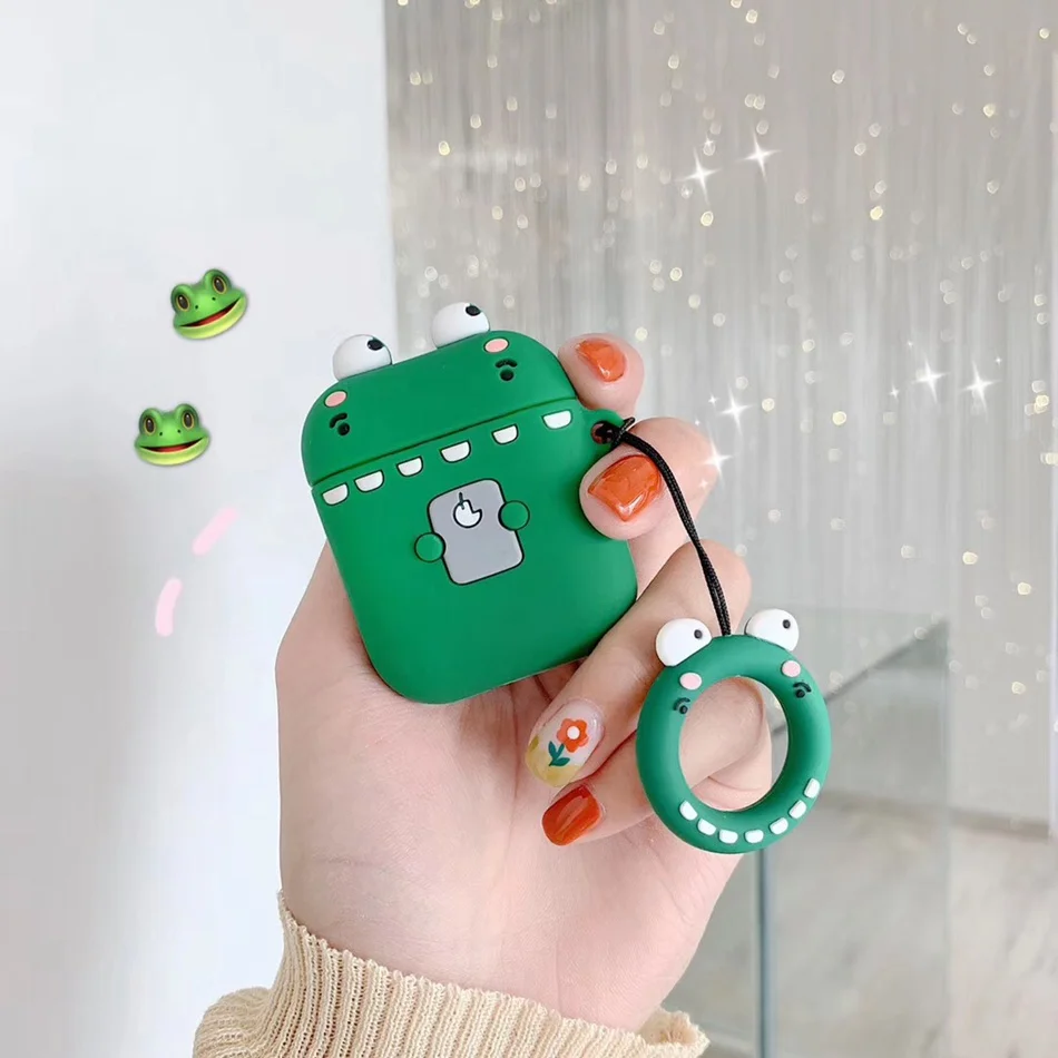 H Чехол для AirPods с изображением мультяшного медведя, собаки, чехол s для Apple Airpods 2, чехол, Милые силиконовые аксессуары для наушников, чехлы для наушников, чехлы для Air pods - Цвет: H