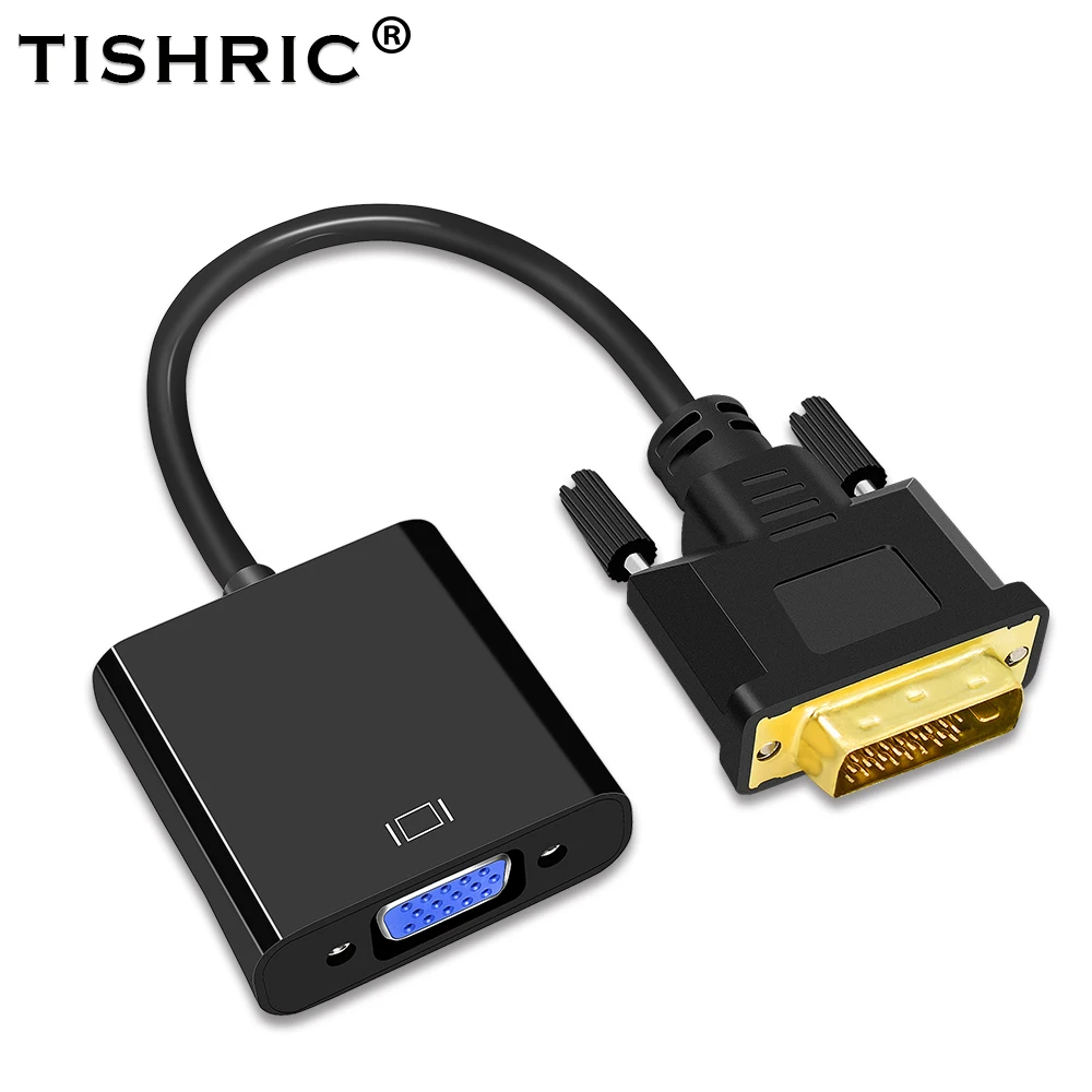 Адаптер TISHRIC для кабеля диагональю DVI D VGA 24 дюйма 1 дюйм 25 контактов Full HD 1080P