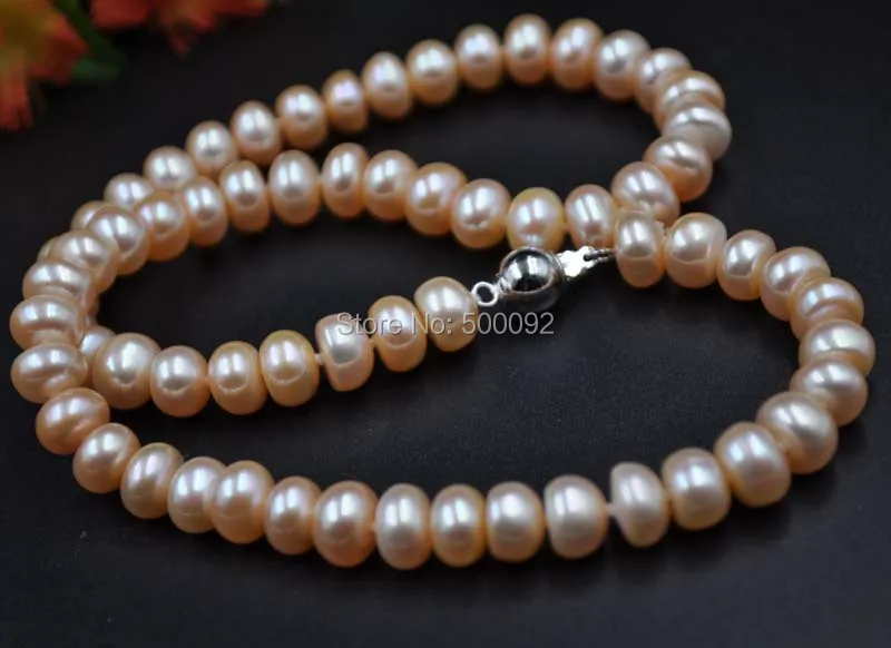 ?? 卸売ロット 12 ストランドホワイトピンクラベンダーファインパールネックレス 8-9 ミリメートル送料無料