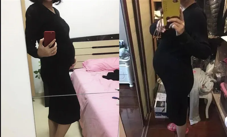S-4XL модное платье для беременных весна осень трикотаж для беременных платья плюс размер зимняя одежда для беременных женщин
